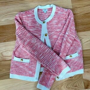 J. Crew Red and White Lady Jacket